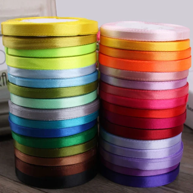 6MM Ribbon Roll Satin Ribbon for Bows Ribbon Wholesale Satin Ribbons  Packing Gift Wedding Decoration Fabric Tape for Craft DD007 - AliExpress